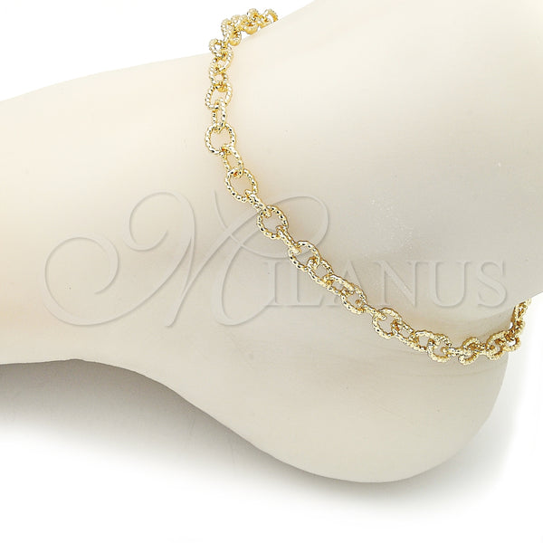 Gold Filled Anklet — Fancy Anklet Rolo Design Diamond Cutting 04.63. 06 — alternate product view — SKU 153536 | Oro Laminado tobillera — elegante Anklet Rolo diseño Diamond Cutting 04.63. 06 — SKU 153536