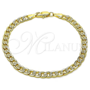 Gold Filled Bracelet — Basic Bracelet Pave Cuban Design Diamond Cutting 04.63. — main product view — SKU 153538 | Oro Laminado brazalete — básico Bracelet Pave Cuban diseño Diamond Cutting 04.63. — SKU 153538