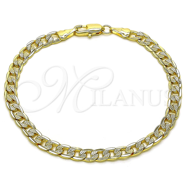 Gold Filled Bracelet — Basic Bracelet Pave Cuban Design Diamond Cutting 04.63. — main product view — SKU 153538 | Oro Laminado brazalete — básico Bracelet Pave Cuban diseño Diamond Cutting 04.63. — SKU 153538