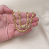 Oro Laminado Basic Necklace, Gold Filled Style Miami Cuban Design, with White Micro Pave, Polished, Golden Finish, 04.156.0465.20 (160 Gauge, 06 MM Thickness, 20 Inches Length)