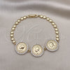 Oro Laminado Fancy Bracelet, Gold Filled Style with White Micro Pave, Polished, Golden Finish, 03.284.0030.08 (05 MM Thickness, 8 Inches Length)