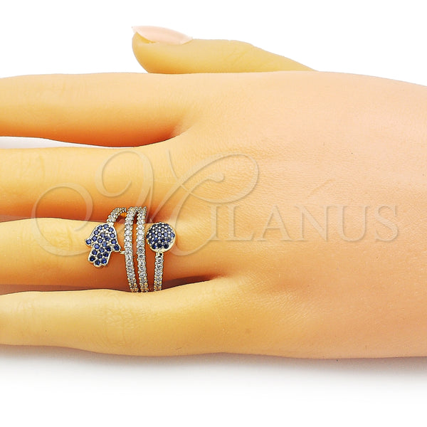 Gold Filled Ring — Multi Stone Ring Hand of God and Judaica — alternate product view — SKU 153565 | Oro Laminado anillo — Multi Stone Ring Hand of God and Judaica — SKU 153565