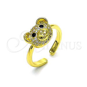 Gold Filled Ring — Multi Stone Ring Teddy Bear Design with White — main product view — SKU 153588 | Oro Laminado anillo — Multi Stone Ring Teddy Bear diseño with blanco — SKU 153588
