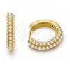 Oro Laminado Huggie Hoop, Gold Filled Style with Ivory Pearl, Polished, Golden Finish, 02.379.0069.15