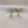 Oro Laminado Huggie Hoop, Gold Filled Style with Ivory Pearl, Polished, Golden Finish, 02.379.0070.10