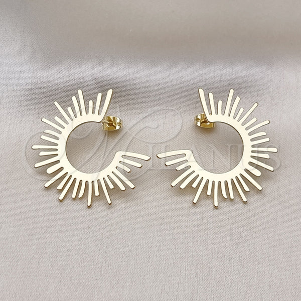 Oro Laminado Stud Earring, Gold Filled Style Polished, Golden Finish, 02.213.0547