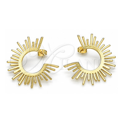 Oro Laminado Stud Earring, Gold Filled Style Polished, Golden Finish, 02.213.0547