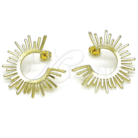 Oro Laminado Stud Earring, Gold Filled Style Polished, Golden Finish, 02.213.0547