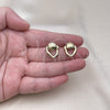 Oro Laminado Stud Earring, Gold Filled Style Polished, Golden Finish, 02.213.0548