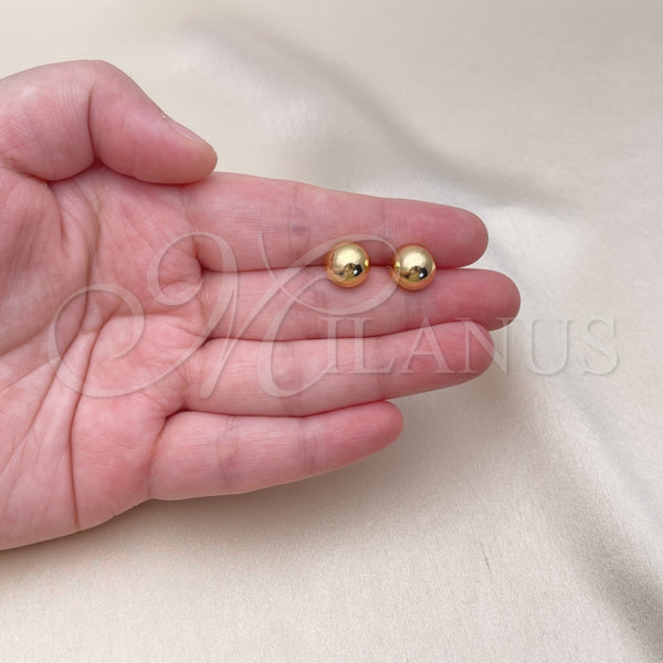 Gold Filled Ring — Stud Earring Ball Design Polished 02. — alternate product view — SKU 153614 | Oro Laminado anillo — Stud Earring Ball diseño pulido 02. — SKU 153614