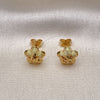 Oro Laminado Stud Earring, Gold Filled Style Star Design, Diamond Cutting Finish, Golden Finish, 02.342.0274