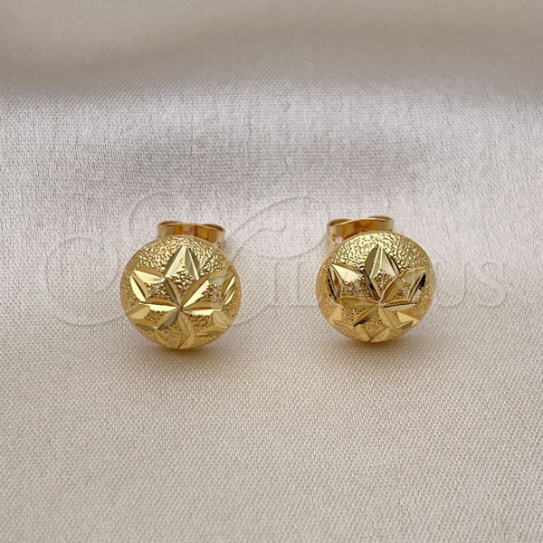Gold Filled Ring — Stud Earring Star and Flower Design Diamond Cutting — alternate product view — SKU 153617 | Oro Laminado anillo — Stud Earring estrella and flor diseño Diamond Cutting — SKU 153617