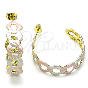 Gold Filled Hoop Earrings — Medium Hoop Polished Tricolor 02. — main product view — SKU 153626 | Oro Laminado aretes de aro — Medium Hoop pulido Tricolor 02. — SKU 153626