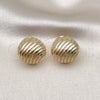 Oro Laminado Stud Earring, Gold Filled Style Polished, Golden Finish, 02.213.0557