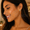 Gold Filled Ring — Stud Earring Puff Mariner Design with White Micro — alternate product view — SKU 153640 | Oro Laminado anillo — Stud Earring Puff Mariner diseño with blanco Micro — SKU 153640