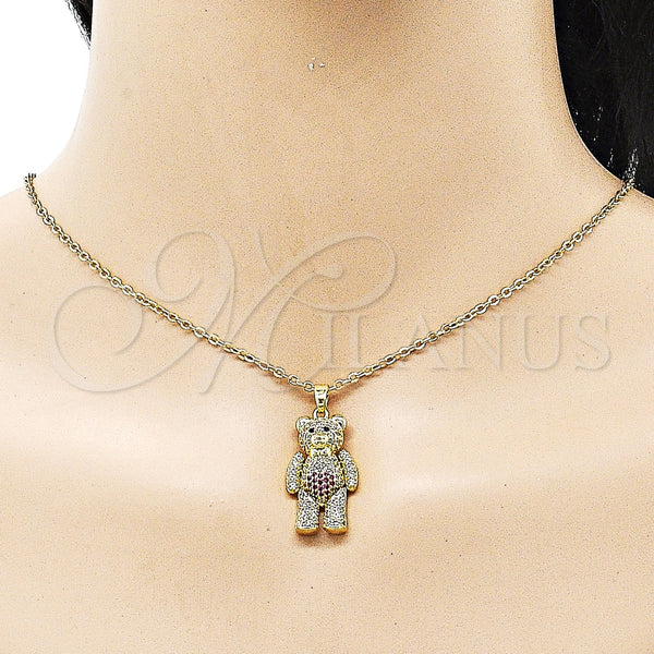 Gold Filled Pendant — Fancy Pendant Teddy Bear and Bow Design with — alternate product view — SKU 153649 | Oro Laminado dije — elegante Pendant Teddy Bear and Bow diseño with — SKU 153649