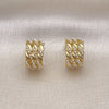 Oro Laminado Stud Earring, Gold Filled Style with Ivory Pearl, Polished, Golden Finish, 02.379.0077
