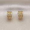 Oro Laminado Stud Earring, Gold Filled Style with Ivory Pearl, Polished, Golden Finish, 02.379.0077