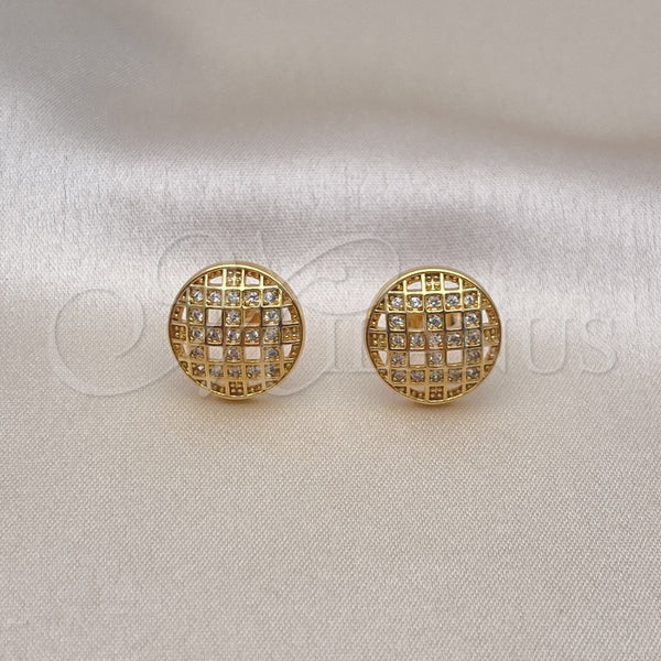 Gold Filled Ring — Stud Earring with White Micro Pave Polished 02. — alternate product view — SKU 153682 | Oro Laminado anillo — Stud Earring with blanco Micro Pave pulido 02. — SKU 153682