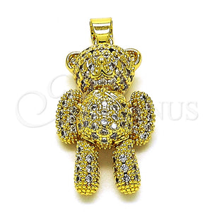 Gold Filled Pendant — Fancy Pendant Teddy Bear and Bow Design with — main product view — SKU 153709 | Oro Laminado dije — elegante Pendant Teddy Bear and Bow diseño with — SKU 153709
