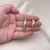 Oro Laminado Medium Hoop, Gold Filled Style Diamond Cutting Finish, Golden Finish, 02.341.0155.25