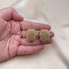 Oro Laminado Stud Earring, Gold Filled Style Polished, Golden Finish, 02.213.0558