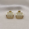 Oro Laminado Stud Earring, Gold Filled Style Polished, Golden Finish, 02.213.0561
