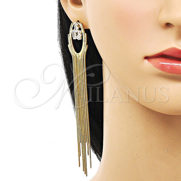Gold Filled Ring — Long Earring Baguette Design with White Cubic Zirconia — alternate product view — SKU 153754 | Oro Laminado anillo — Long Earring Baguette diseño with blanco Cubic Zirconia — SKU 153754
