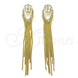 Gold Filled Ring — Long Earring Baguette Design with White Cubic Zirconia — main product view — SKU 153754 | Oro Laminado anillo — Long Earring Baguette diseño with blanco Cubic Zirconia — SKU 153754