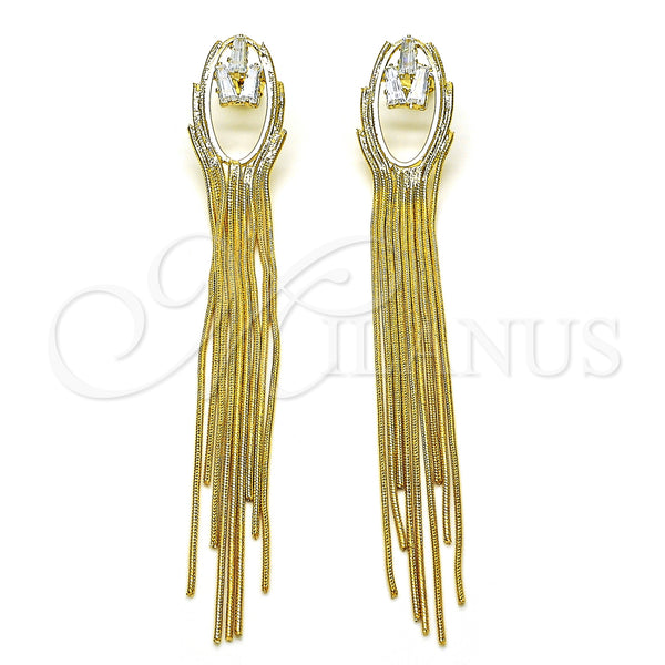 Gold Filled Ring — Long Earring Baguette Design with White Cubic Zirconia — main product view — SKU 153754 | Oro Laminado anillo — Long Earring Baguette diseño with blanco Cubic Zirconia — SKU 153754