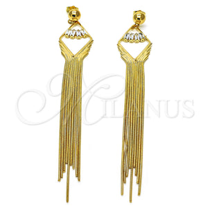 Gold Filled Ring — Long Earring Baguette Design with White Cubic Zirconia — main product view — SKU 153757 | Oro Laminado anillo — Long Earring Baguette diseño with blanco Cubic Zirconia — SKU 153757