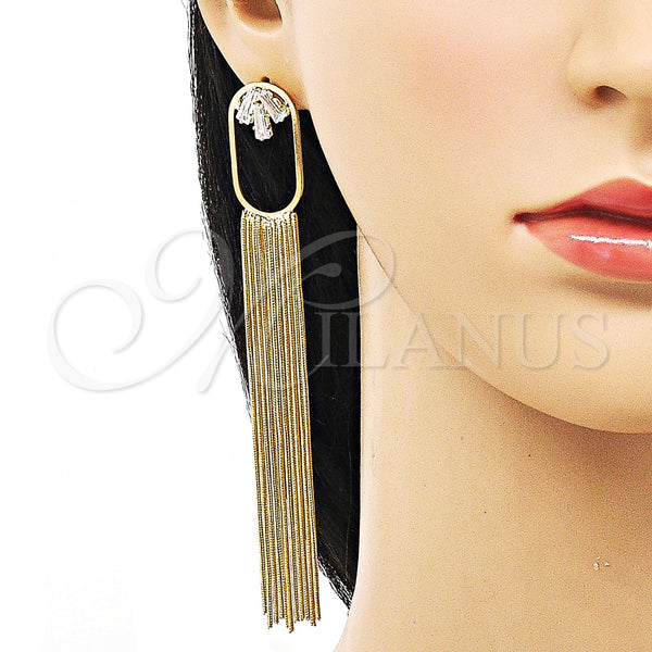 Gold Filled Ring — Long Earring Baguette Design with White Cubic Zirconia — alternate product view — SKU 153758 | Oro Laminado anillo — Long Earring Baguette diseño with blanco Cubic Zirconia — SKU 153758
