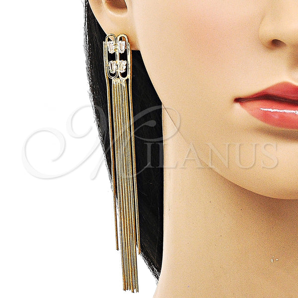 Gold Filled Ring — Long Earring Baguette Design with White Cubic Zirconia — alternate product view — SKU 153759 | Oro Laminado anillo — Long Earring Baguette diseño with blanco Cubic Zirconia — SKU 153759