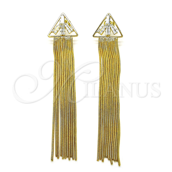 Gold Filled Ring — Long Earring Baguette Design with White Cubic Zirconia — main product view — SKU 153760 | Oro Laminado anillo — Long Earring Baguette diseño with blanco Cubic Zirconia — SKU 153760