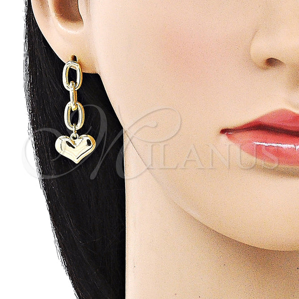 Gold Filled Ring — Long Earring Paperclip and Heart Design Polished 02. — alternate product view — SKU 153763 | Oro Laminado anillo — Long Earring Paperclip and corazón diseño pulido 02. — SKU 153763