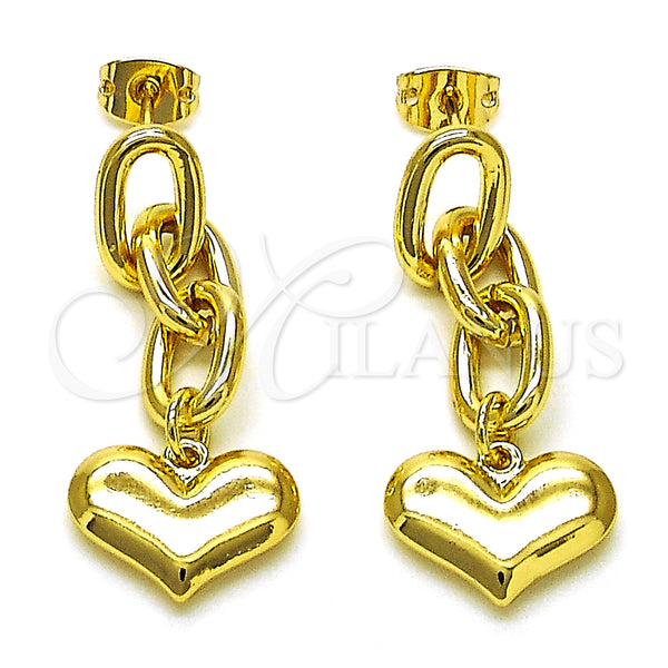 Gold Filled Ring — Long Earring Paperclip and Heart Design Polished 02. — main product view — SKU 153763 | Oro Laminado anillo — Long Earring Paperclip and corazón diseño pulido 02. — SKU 153763