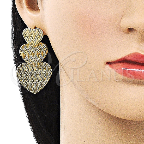 Gold Filled Ring — Long Earring Heart Design Polished 02. — alternate product view — SKU 153765 | Oro Laminado anillo — Long Earring corazón diseño pulido 02. — SKU 153765