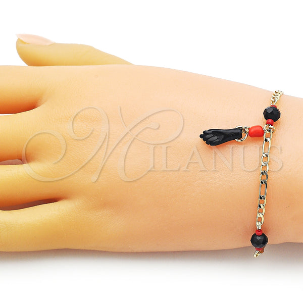 Gold Filled Bracelet — Fancy Bracelet Figa Hand and Figaro Design Polished — alternate product view — SKU 153771 | Oro Laminado brazalete — elegante Bracelet Figa Hand and Figaro diseño pulido — SKU 153771