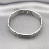 Stainless Steel Solid Bracelet, Polished, Steel Finish, 03.114.0360.1.09 (12 MM Thickness, 9 Inches Length)
