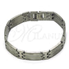 Stainless Steel Solid Bracelet, Polished, Steel Finish, 03.114.0360.1.09 (12 MM Thickness, 9 Inches Length)
