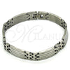 Stainless Steel Solid Bracelet, Polished, Steel Finish, 03.114.0315.3.09 (12 MM Thickness, 9 Inches Length)