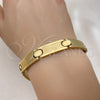 Stainless Steel Solid Bracelet, Polished, Golden Finish, 03.114.0213.4.08 (11 MM Thickness, 8 Inches Length)