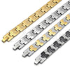 Stainless Steel Solid Bracelet, Polished, Two Tone, 03.114.0312.3.08 (12 MM Thickness, 8 Inches Length)