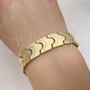 Stainless Steel Solid Bracelet, Polished, Golden Finish, 03.114.0221.3.09