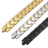 Stainless Steel Solid Bracelet, Polished, Golden Finish, 03.114.0221.3.09 (16 MM Thickness, 9 Inches Length)