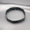 Stainless Steel Solid Bracelet, Greek Key Design, Polished, Black Rhodium Finish, 5.247.010.2.09