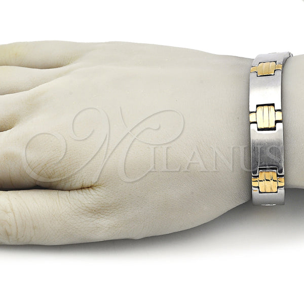 Stainless Steel Bracelet — Solid Bracelet Polished Two Tone 03. 13 MM — alternate product view — SKU 153818 | Acero Inoxidable brazalete — Solid Bracelet pulido Two Tone 03. 13 MM — SKU 153818