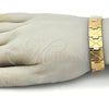 Stainless Steel Solid Bracelet, Polished, Golden Finish, 03.114.0305.1.08 (14 MM Thickness, 8 Inches Length)