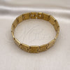 Stainless Steel Solid Bracelet, Polished, Golden Finish, 03.114.0305.1.08 (14 MM Thickness, 8 Inches Length)