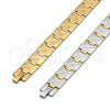 Stainless Steel Solid Bracelet, Polished, Golden Finish, 03.114.0305.1.08 (14 MM Thickness, 8 Inches Length)